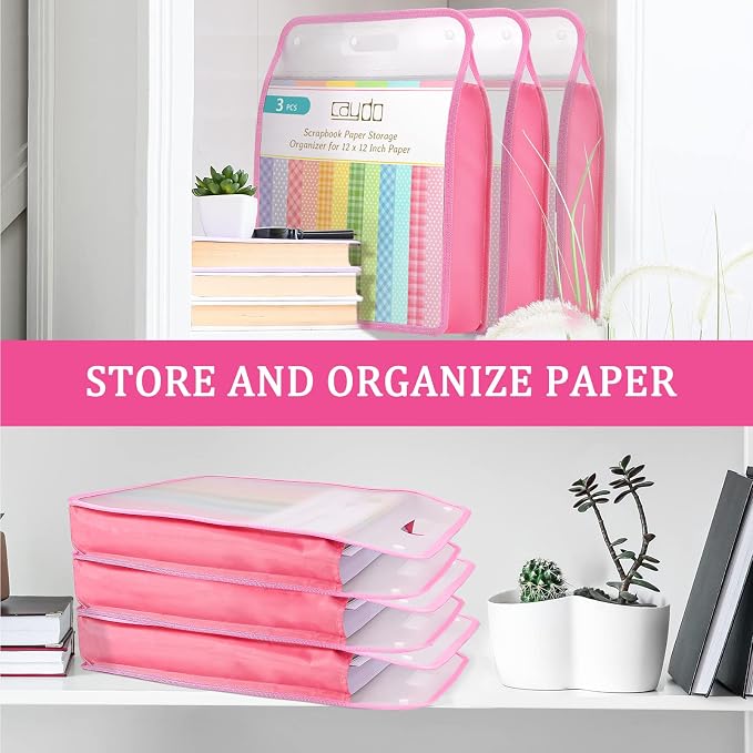 Caydo 3PCS Scrapbook Paper Storage Organizer