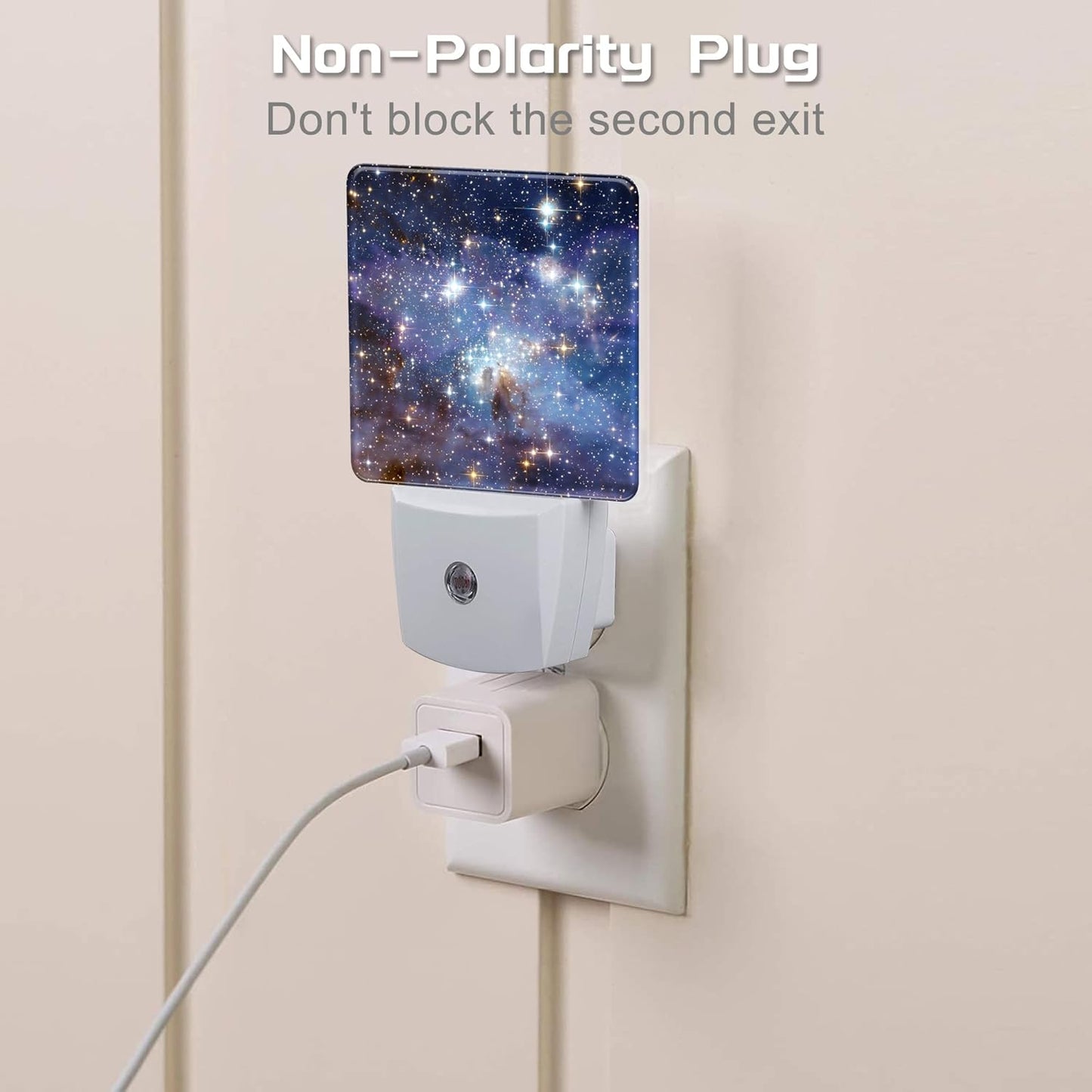 Deep Universe Nebula Night Light Plug into Wall, Galaxy Space with Stars Dusk to Dawn Night Light Plug in,0.5w Energy Saving Sleep Friendly NightLight for Kids Boys Girls Home Decor
