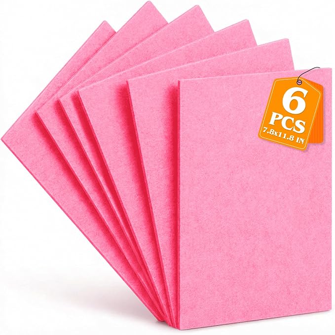 Pink Stiff Felt Sheets 2mm Thick