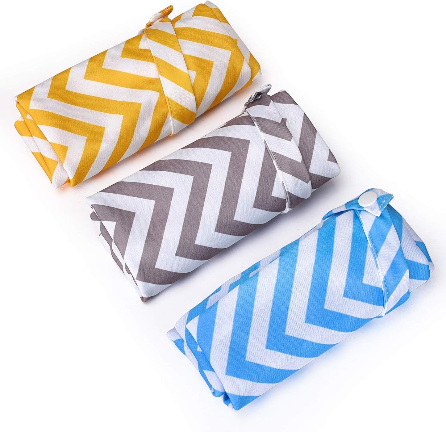 3 PCs Cloth Diaper Wet Dry Bags Waterproof Reusable Stroller Travel Beach Pool Daycare Soiled Baby Items Yoga Gym Bag for Swimsuits or Wet Clothes-Chevron-11 x 11"