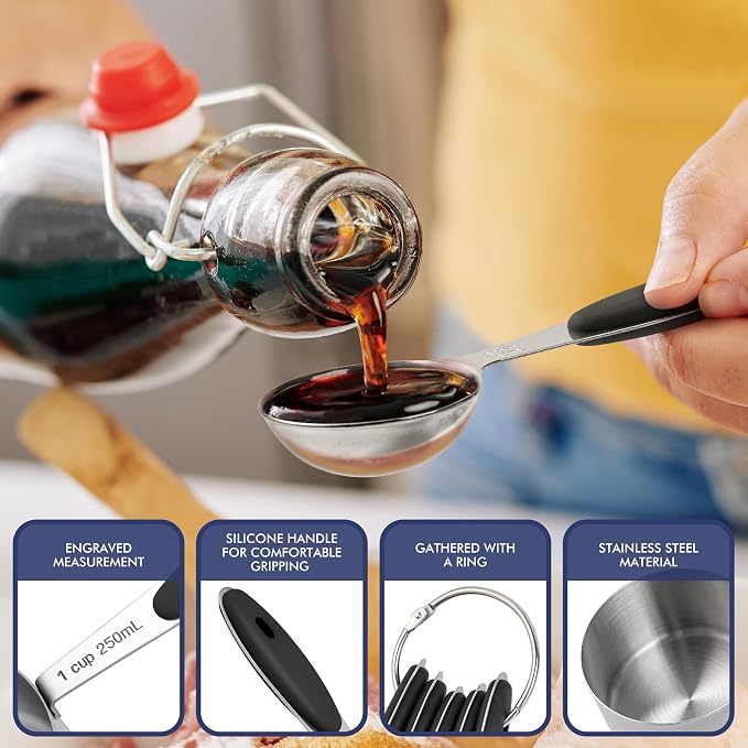 HOTEC 10-PACK Measuring Cups and Spoons Set, Kitchen Gadagets Cooking Baking