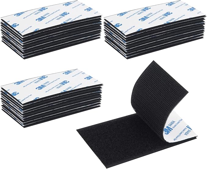 Hook and Loop Tape 2in x 4in 30 Pairs, Slef Adhesive Interlocking Strip