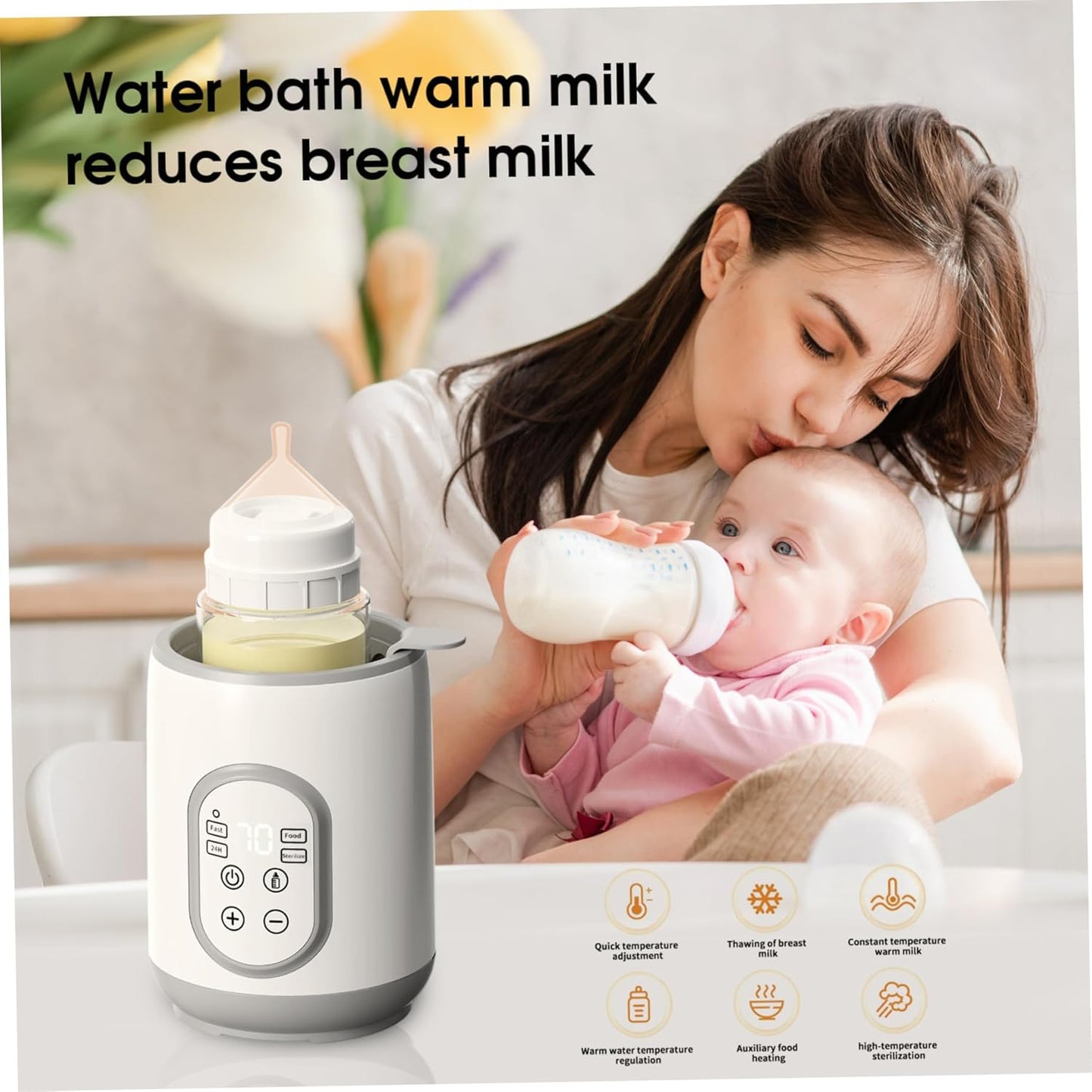 Bottle Warmer Quick Thawing PP Portable Bottle Warmer with Smart Temperature Control for Breastmilk Baby Food