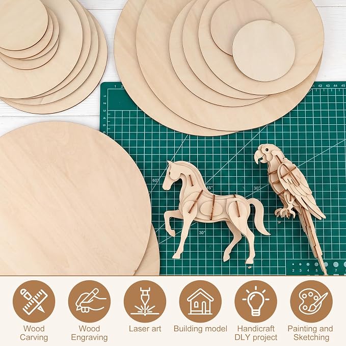 SiliFine 4+8+12 Inch 24 Pack Basswood Sheets