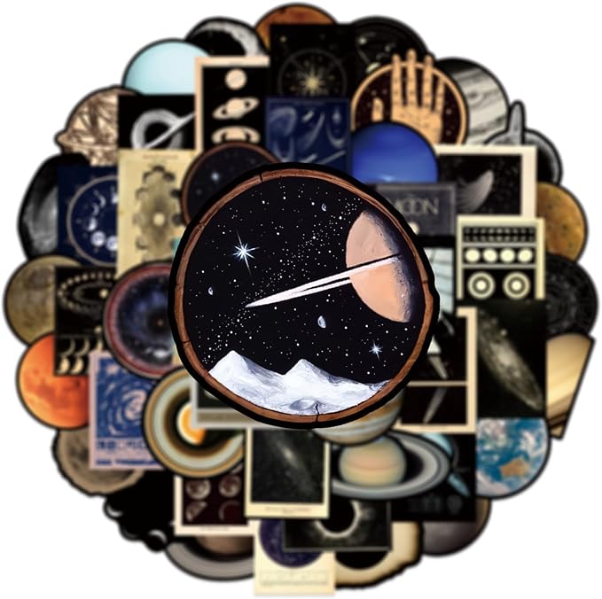 50Pcs Transparent Astronomy Stickers