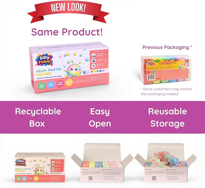 Silly Foam, Creative Modeling Foam Beads, Arts & Crafts, Sensory Play, Travel