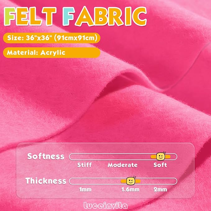 Pink Carnation 36" X 36" Felt Fabric Sheet