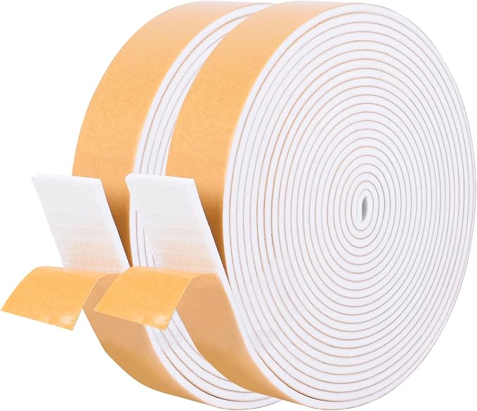 Self-Adhesive Weatherstrip 1in x 1/8in x 33Ft High Density Foam Insulation