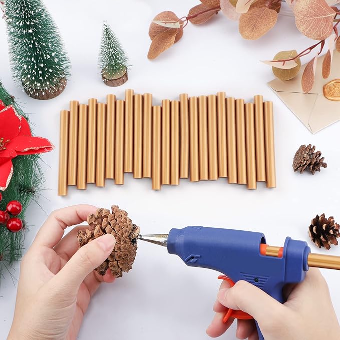 ENPOINT Metallic Gold Hot Glue Sticks, Craft Adhesive Waxing Sticks
