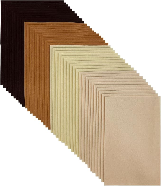 Soft Felt Sheets, 8x12 inches Assorted Craft Felt Fabric, 1.4mm Thick Felt