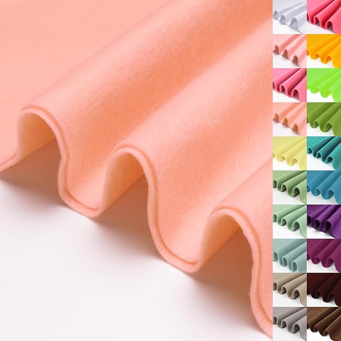 Light Nude Large Felt Fabric 36" X 36 "1.4 mm 1 Square Yard | Soft Felt Fabric