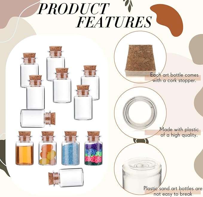 Bokon 100 Packs Mini Plastic Bottles