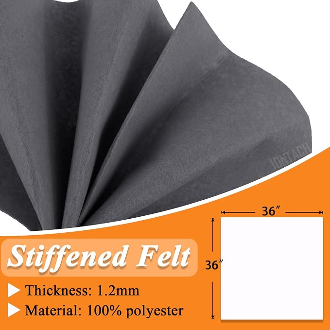 IONTACH 36" X 36" Stiff Felt Fabric 1.2mm Thick | Felt Sheet