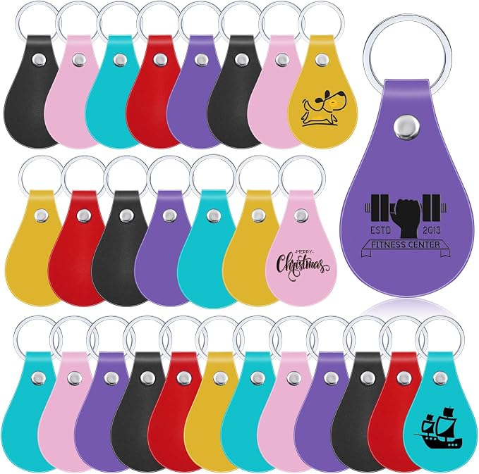 Taiyin 30 Pcs Leather Key Fob Kit