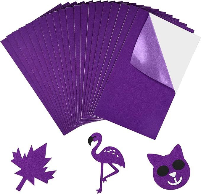 NACHLYNN 20Pcs Self Adhesive Felt Fabric Sheets 7"x11.5" /18x29cm Sticky Back