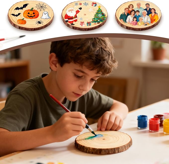 FSWCCK 6 PCS Unfinished Wood Slices
