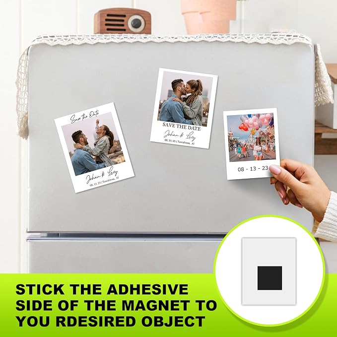 Stick On Magnets with Double Sided Adhesive Tape, Magnet Squares 2"x2"