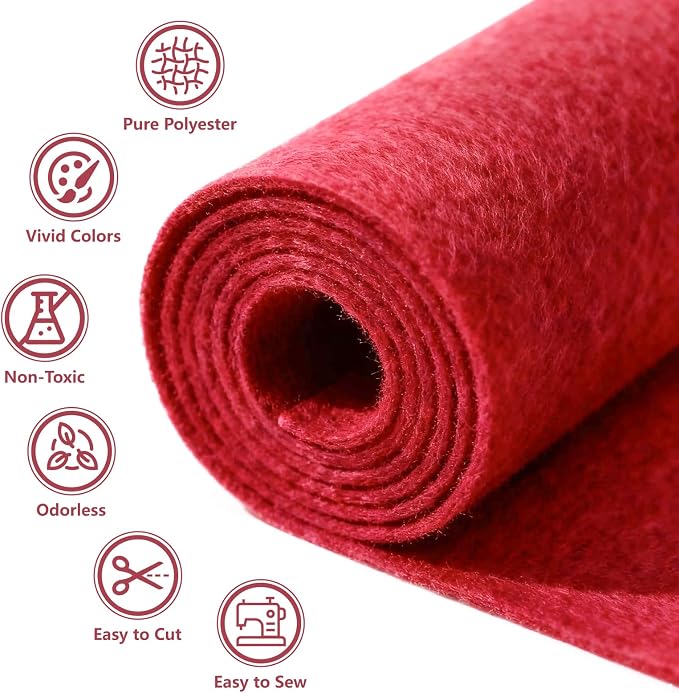Felt Fabric 36'' X 36'' Large Felt Sheets Stiff Craft Felt by The Yard