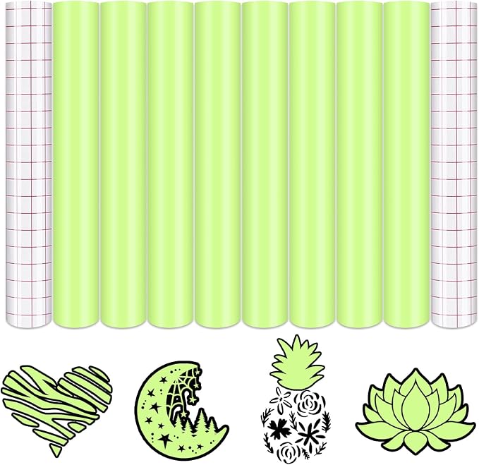 Tintnut Boho Permanent Vinyl 8 Sheets 12''x10'' Lunar Green Adhesive Vinyl |