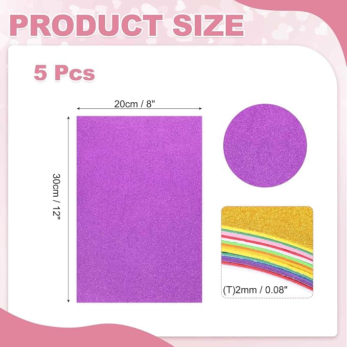 MECCANIXITY 5 Sheets Purple Shiny Foam Sheets