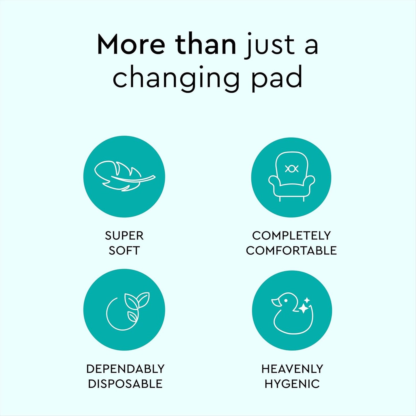 LILLYDOO Disposable Baby Changing Pads Liners 50 Count 23,6" x 23,6" Super Soft, Without Perfumes & Lotions, for Sensitive Skin, Dermatologically Tested