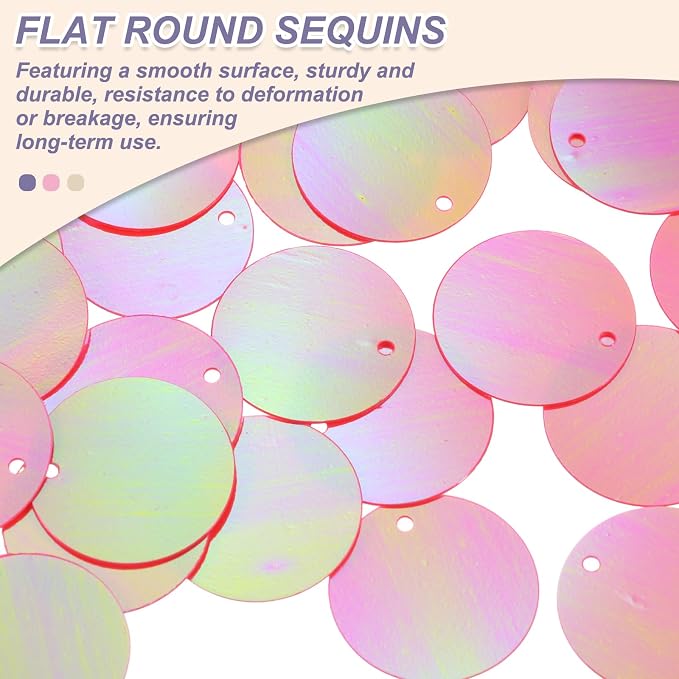 MECCANIXITY 700 Pcs Flat Round Sequins 15mm/0.6 Inch Loose Paillettes Craft