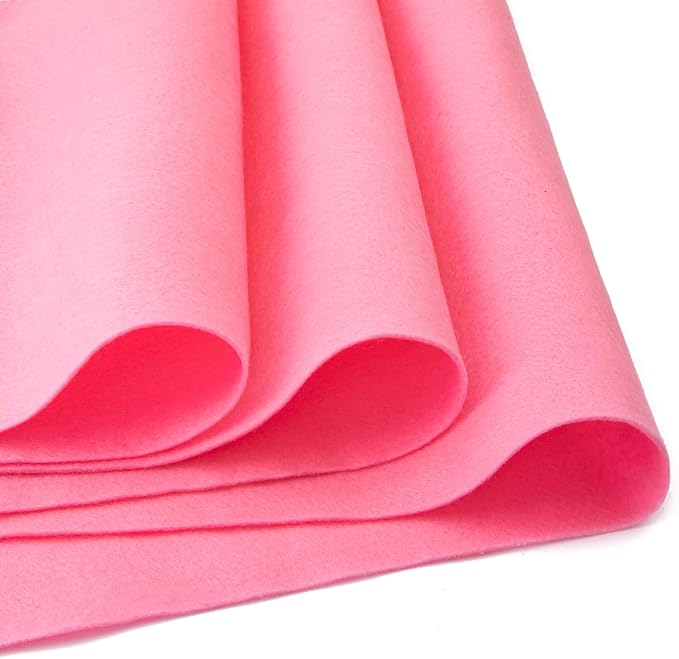 HaoFeiJH Pink Felt Fabric 36" X 36" 1.6mm，Fabric Sheets Soft Woven Acrylic