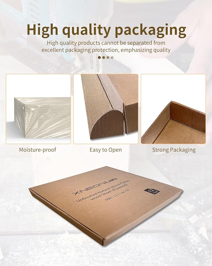 12 Pack Basswood Sheets for Crafts-12 x 12 x 1/8 Inch- 3mm Thick Plywood Sheets