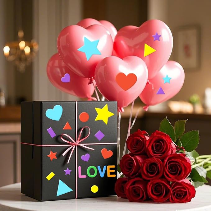 744Pcs Foam Stickers, 8Colors Foam Shape Letter Stickers