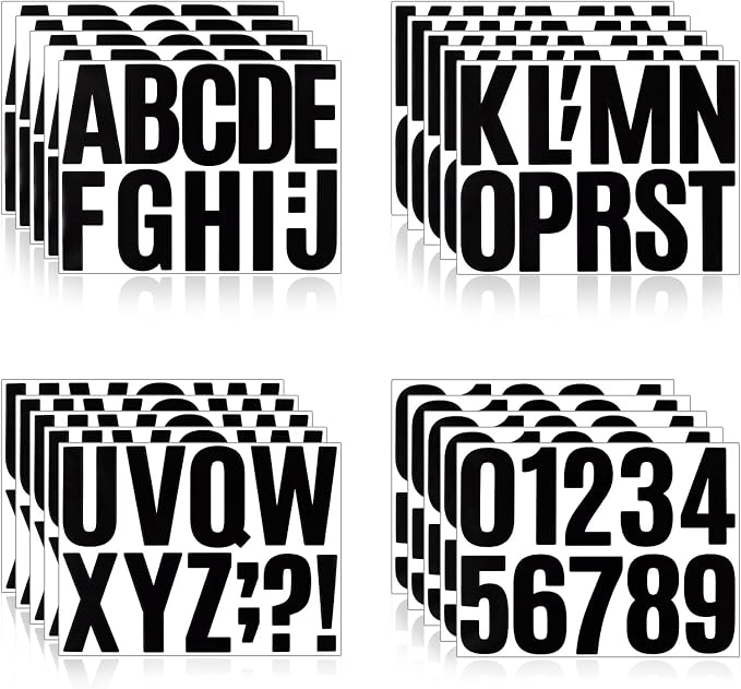220 Pieces 20 Sheets Letter Stickers, Self Adhesive Vinyl Waterproof Mailbox