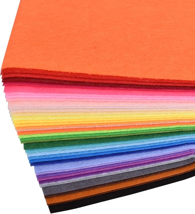 40pcs Coloured Felt Cloth Nonwoven 12 x 12 inches Felt Fabric Sheets DIY Craft