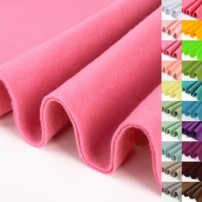 Bright Pink Large Felt Fabric 36" X 36 "1.4 mm 1 Square Yard | Soft Felt Fabric