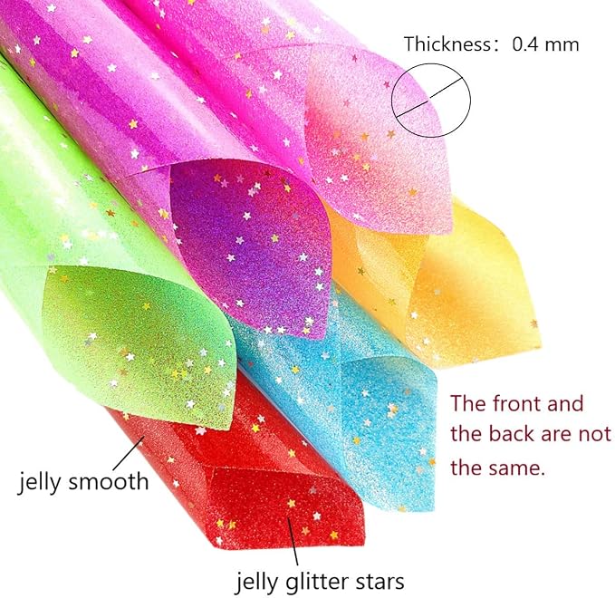 AOUXSEEM Jelly Transparent Leather Vinyl Sheets, Candy Solid Colors Waterproof