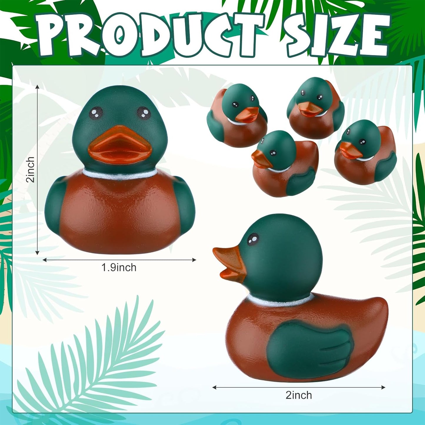 Rubber Duck 2 Inch Duck Bath Floating Rubber Ducky Adorable Party Supplies for Ducky Birthday Party Gift Nature Birds Lovers Hunting Decoration(12 Pcs,Mallard)