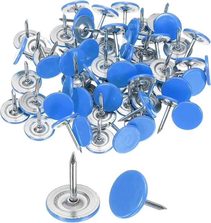 uxcell 150Pcs Upholstery Tacks, 11mmx13mm Flat Head Thumb Tack Decorative