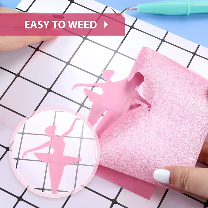HTVRONT Glitter HTV, Easy-Weed for Craft Design