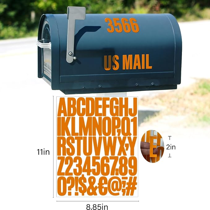 Letter Stickers, Mailbox Numbers, 2 Inch Waterproof Vinyl Alphabet | 2 Inch