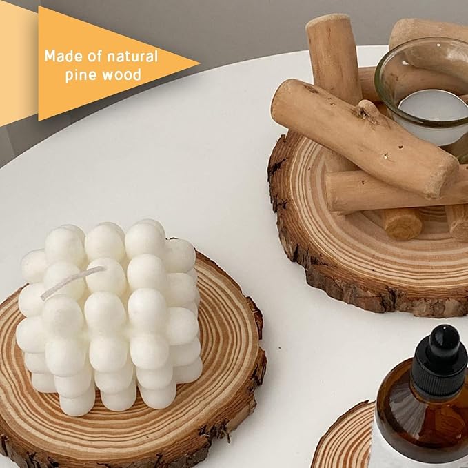 Unfinished Wood Slices for centerpieces 18 PCS 5.1-5.5 Inch, Round Wooden Discs