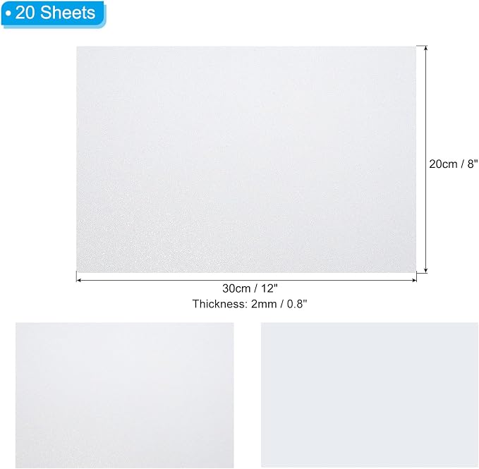 PATIKIL White Shiny EVA Glitter Foam Sheet 11 x 8 Inch 2mm Thick Sparkle EVA