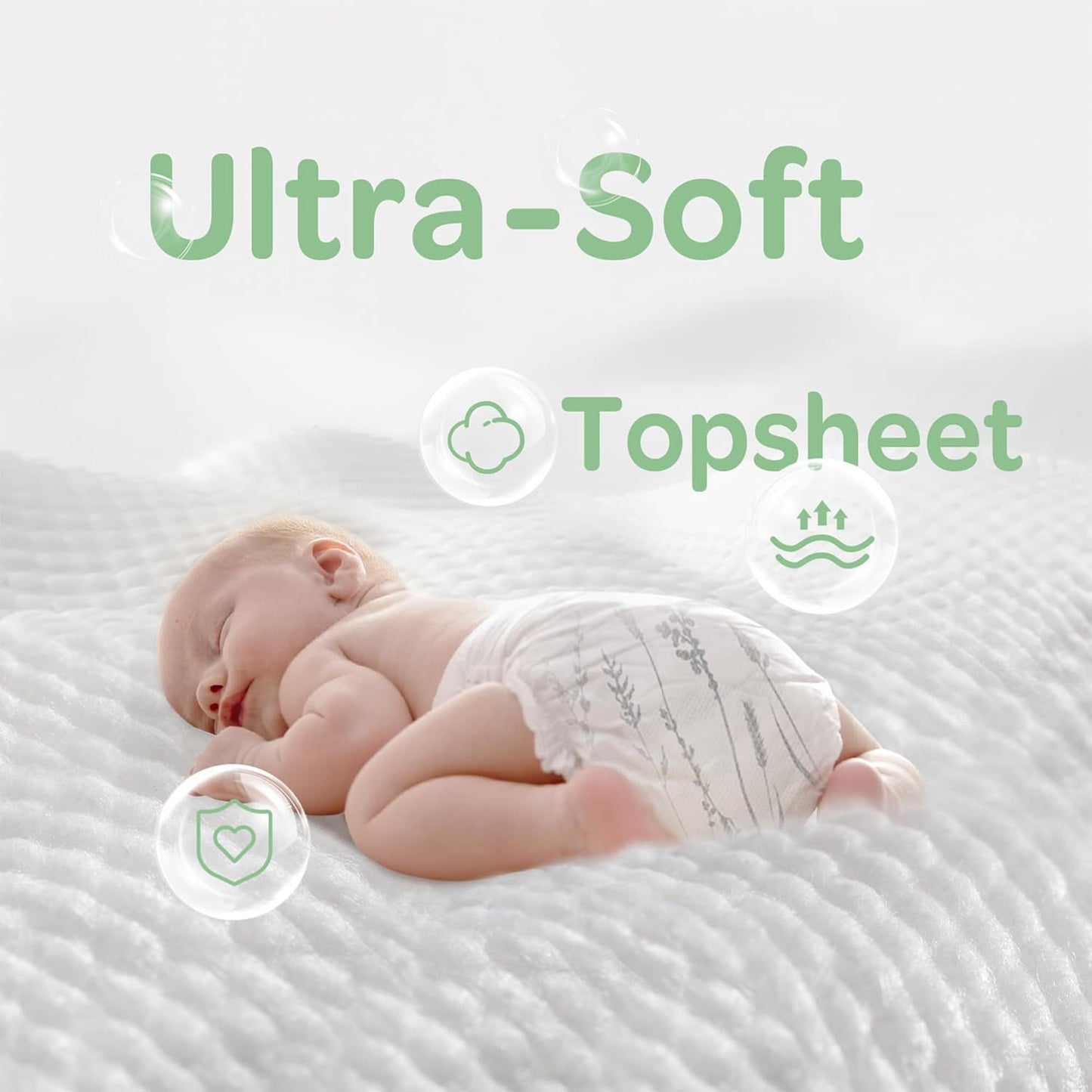 Parasol Clear+Dry Disposable Diapers, RashShield Protection, Leakproof Design, Hypoallergenic Diaper Set | Size 5 (26 lbs.) 36 Count