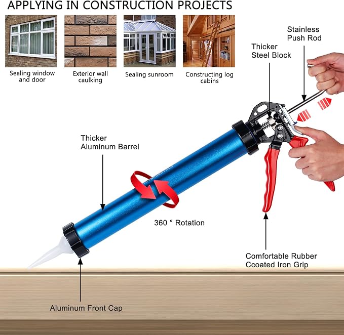 Three bearing energy-saving blue aluminum tube universal sausage glue gun