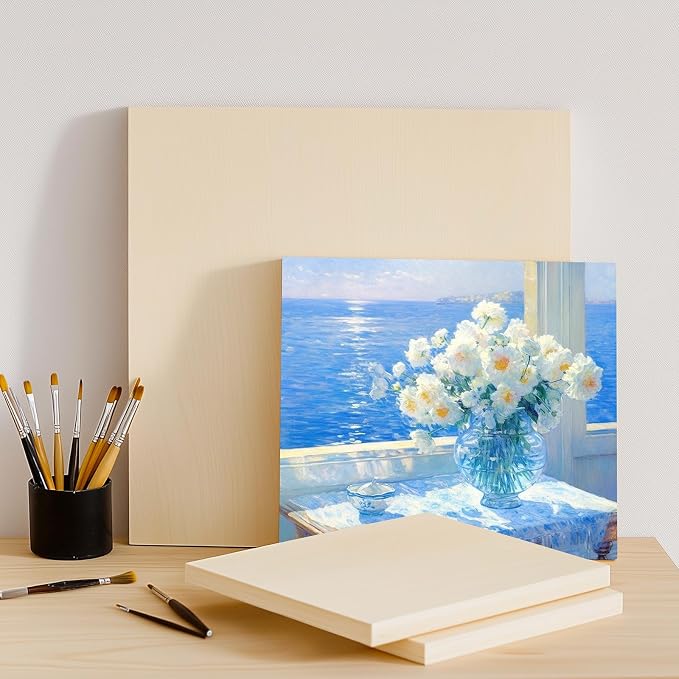 Wooden Canvas Panels with Easel Set – Complete Art Supplies
