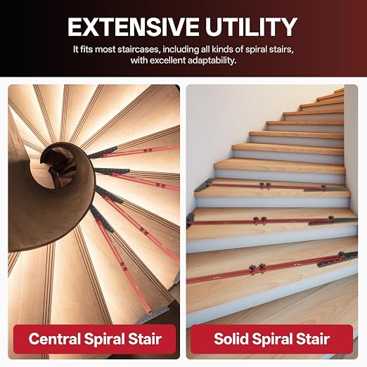Stair Tread Gauge Template Tool, 10-67 Inches Adjustable Aluminum Alloy Stair
