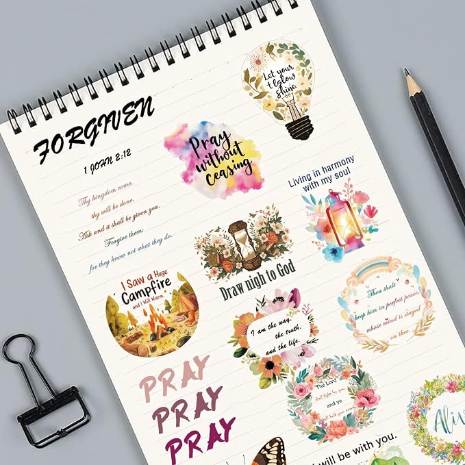 50 Pcs Clear PET Inspirational Stickers