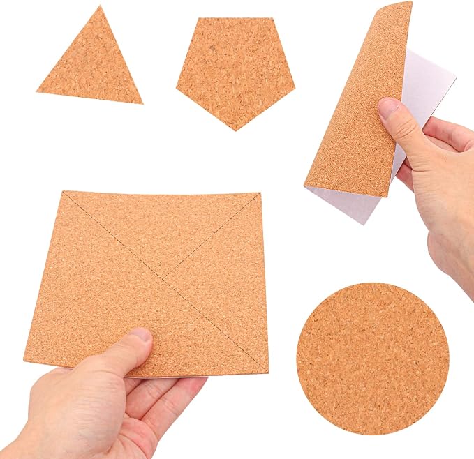 80 PCS Self Adhesive Cork Squares, 5.91 x 5.91 Inch Backing Cork Tiles and Cork