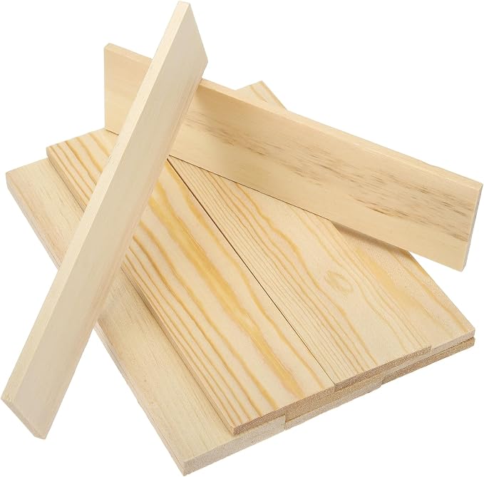 MECCANIXITY 10Pcs Wood Strips Slats, 5/32" x 2" x 8" Thin Wood Sticks Flat