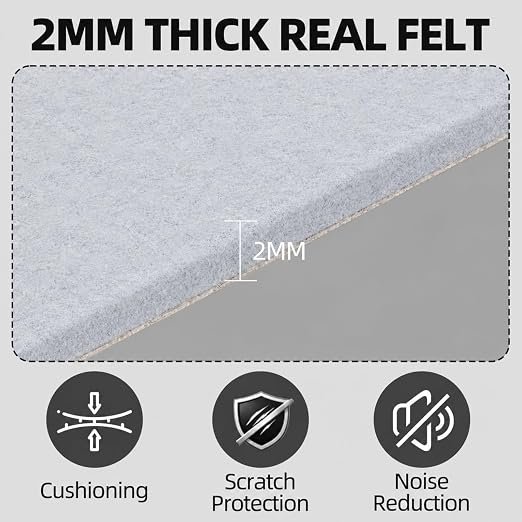 6PCS Large Self Adhesive Felt Sheet, 13.4"x10.8", 2mm Thick Stiff Felt Fabric