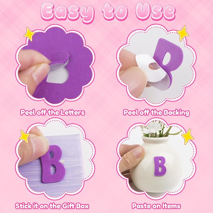 Letter Stickers, 3D Self-Adhesive Alphabet Stickers
