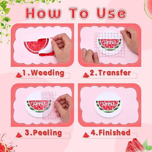 Tintnut Watermelon Permanent Vinyl 10 Pcs 12x10in Permanent Adhesive Vinyl |