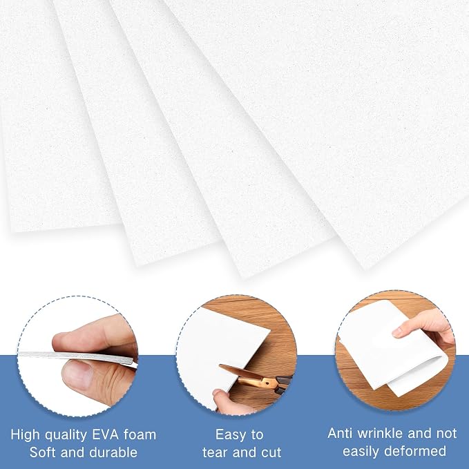 Innconee 30 Pcs Embroidery Foam 3D 3mm EVA Puffy Foam Sheets